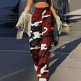 thumbnail image 2 of Camo Cargo Pants for Women Pixel High Rise Casual Cargo Pant Wide Leg Baggy Work Pants Drawstring Elastic Waist Y2k Streetwear Trousers with Multi‑pocket, 2 of 3