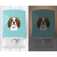 thumbnail image 2 of Caroline's Treasures BB1162CNL Checkerboard Blue Cavalier Spaniel Ceramic Night Light, 6x4x3", multicolor, 2 of 2
