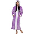 thumbnail image 1 of Silver Lily Womens Zippered Sherpa Lined Fleece Robe Full Length - Warm Plush Luxury Bathrobe (Lavender, Small-Medium), 1 of 6