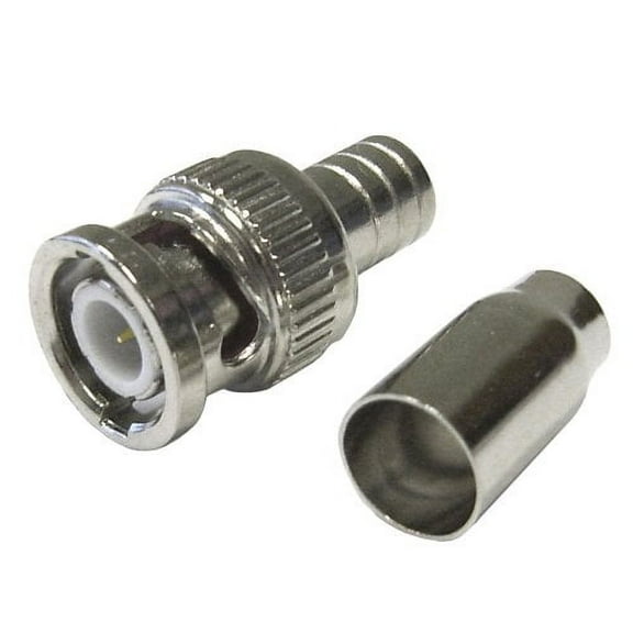 EVERTECH BNC Crimp On RG59 Coax Coaxial Male Connector Adapter Plug Ends CCTV