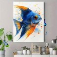 thumbnail image 4 of Qisvanset Framed Canvas Wall Art 12x16 Inch Blue Angel Fish Tropical Ocean Coastal Wall Decor, 4 of 5