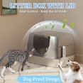 thumbnail image 5 of Stainless Steel Litter Box with Lid, Side Entry Large Enclosed Cat Litterbox for Kitty & Multi-Cat, Flip Cover Easy to Clean, High Sided Metal Cat Litter Pan with Scoop,Anti-Leakage, Non-Sticky, 5 of 9