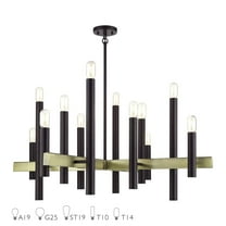 49997-07-Livex Lighting-Helsinki - 12 Light Extra Large Chandelier-36 Inches Tall and 44 Inches Wide-Bronze/Antique Brass Finish