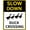 sign4, variant on 12x16 Inch Caution Free Range Children & Animals Sign Drive Slowly Outdoor Sign for Yard, Slow Down Neighbor Speeds Slower Aluminum Plaque, Safety Street Signs Home Outdoor Decor