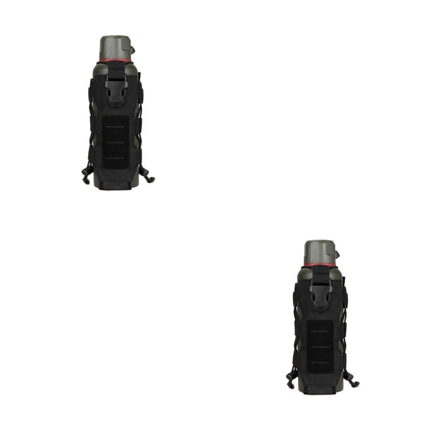 Toystoory Botella de bebida Colgador ajustable Camping Senderismo Escalada en roca Porta botellas portátil Bolsa Equipo al aire libre Negro Negro 2Conjunto