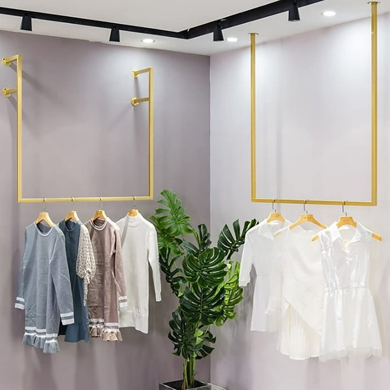 Miumaeov Clothing Rack Wall Mounted Retail Store Window Display Hanging Metal Garment Rod Walmart
