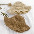 thumbnail image 4 of Women Foldable Crochet Knit Straw Hat Large Brim Sun Protection Sunhat Beach Cap, 4 of 10
