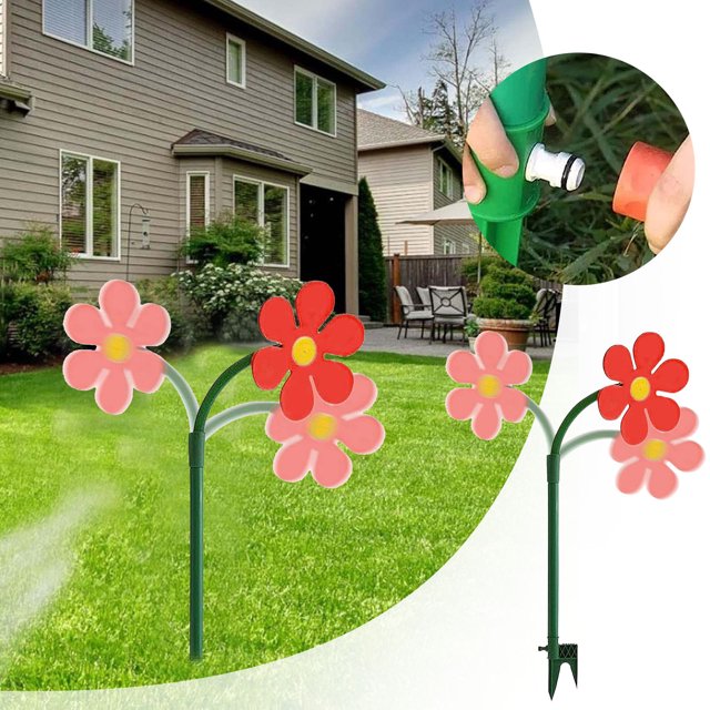 Boreal Craft Convenient Floor Standing Sprinkler Watering Device Flower Watering Nozzle Convenient Ground Plug Sunflower Sprinkler Flower Watering Device Automated Sprinkler Inflatable Sprinkler