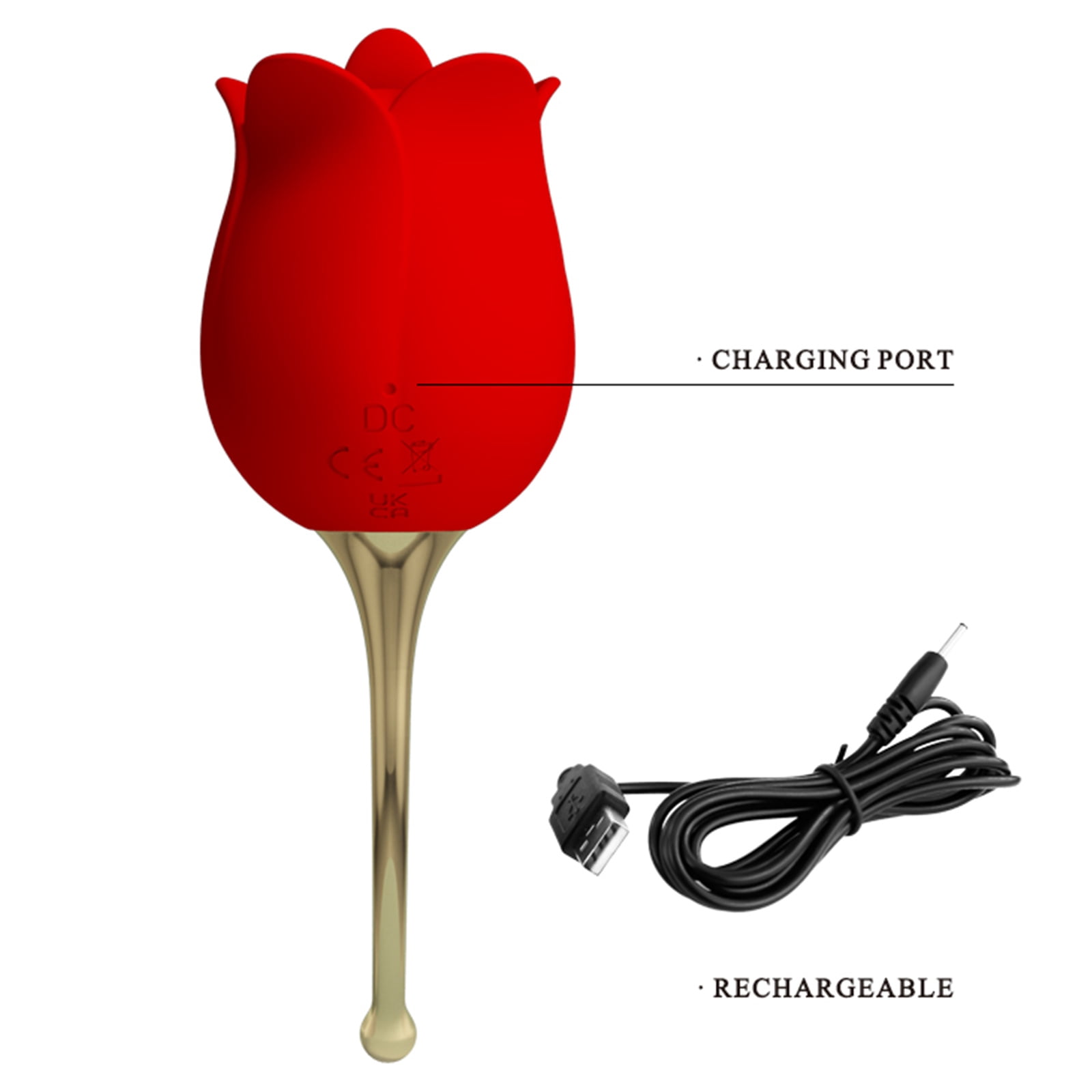 MLSICE Rose Vibrator Adult Sex Toy for Woman 2 in 1 Tongue Licking Clitoral Vibrator Nipple Clit G Spot Stimulator