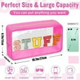 thumbnail image 4 of SPOORYYO Waterproof Transparent PVC Cosmetic Bag with Embroidered Letters, Travel Wash Bag, Large Capacity Makeup Storage Bag, 4 of 5
