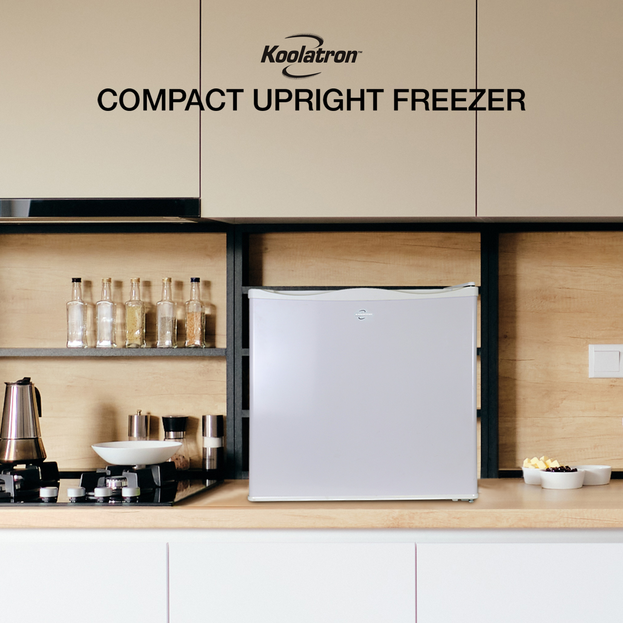 Koolatron Upright Freezer 1.2 cu ft, Compact Freezer 34 Litre, White