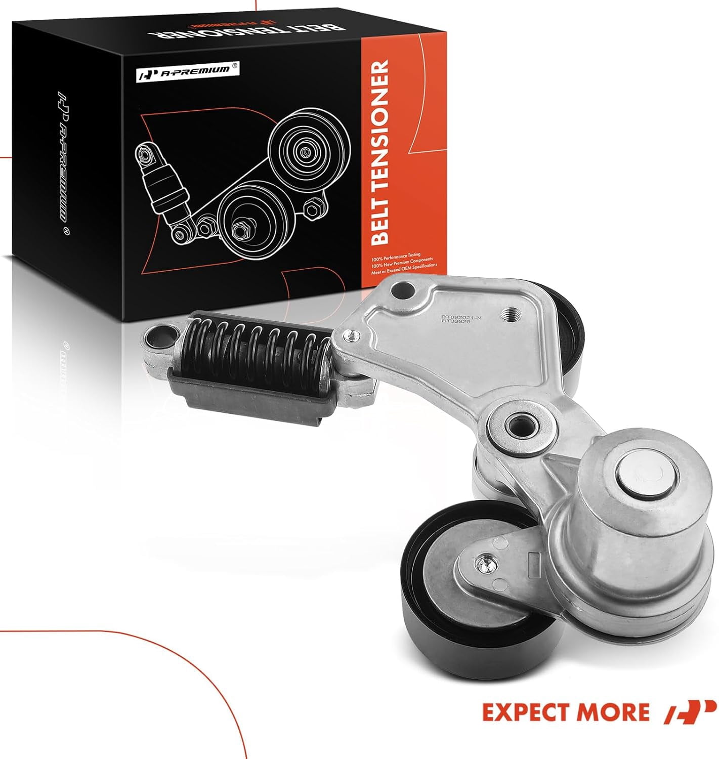 A-Premium Belt Tensioner Assembly with Pulley Compatible with Chevrolet Malibu 2008-2010 2013-2014, Impala 2014 & Buick LaCrosse, Regal 2012-2016 & Saturn Aura, Vue, Replace# 12663047, 12655192