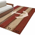 thumbnail image 2 of 3'x5' Area Rugs, Nautical Anchor Indoor Outdoor Area Rug for Living Room Bedroom, Red Beige Rretro Wooden Board Textures Washable Bathroom Rugs Kitchen Floor Carpet Mats Home Decor Aesthetic, 2 of 8