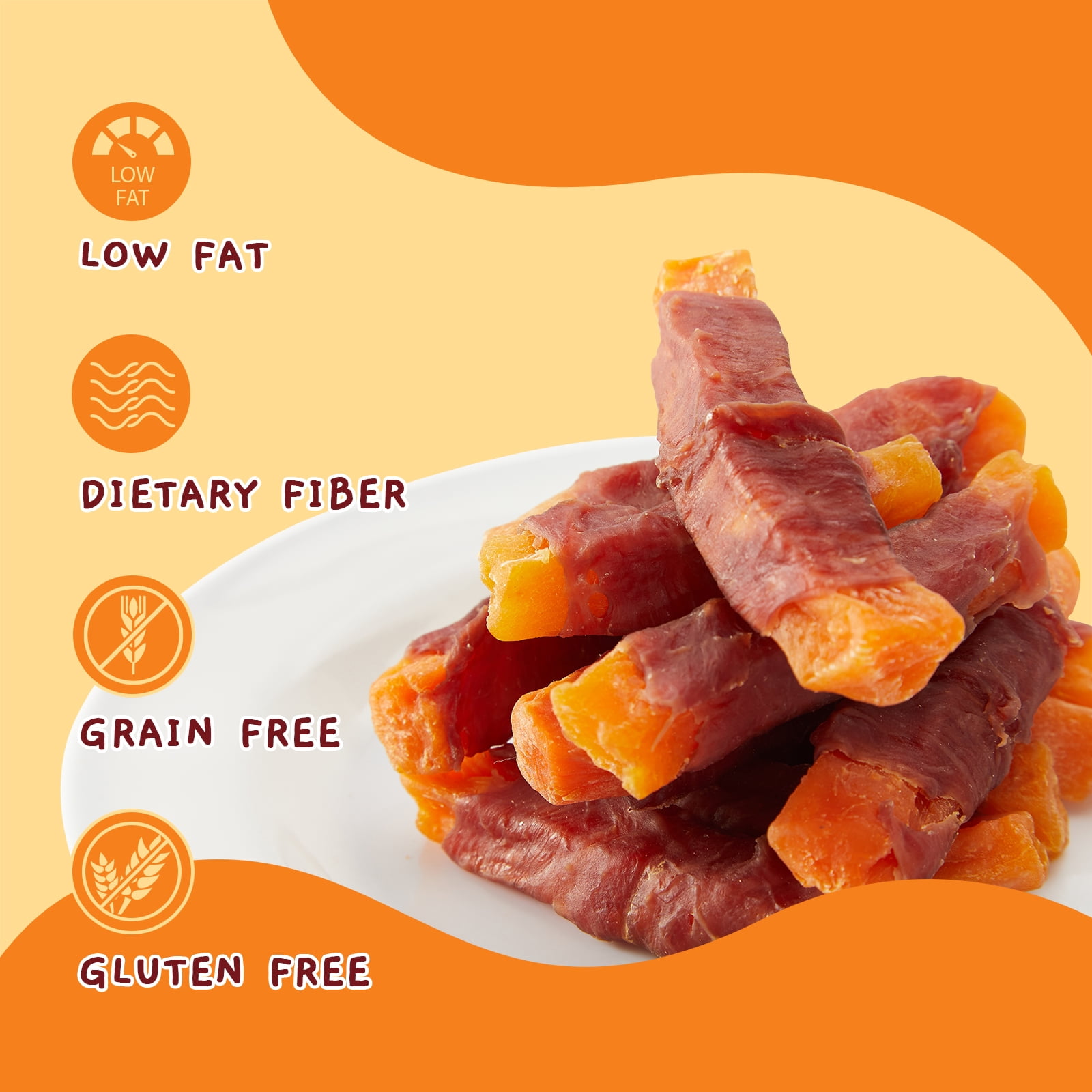 (2 pack) Jungle Calling Duck & Sweet Potato Dog Treats, Healthy Nutritious Snacks Chewy for All Dogs, 10.6 oz