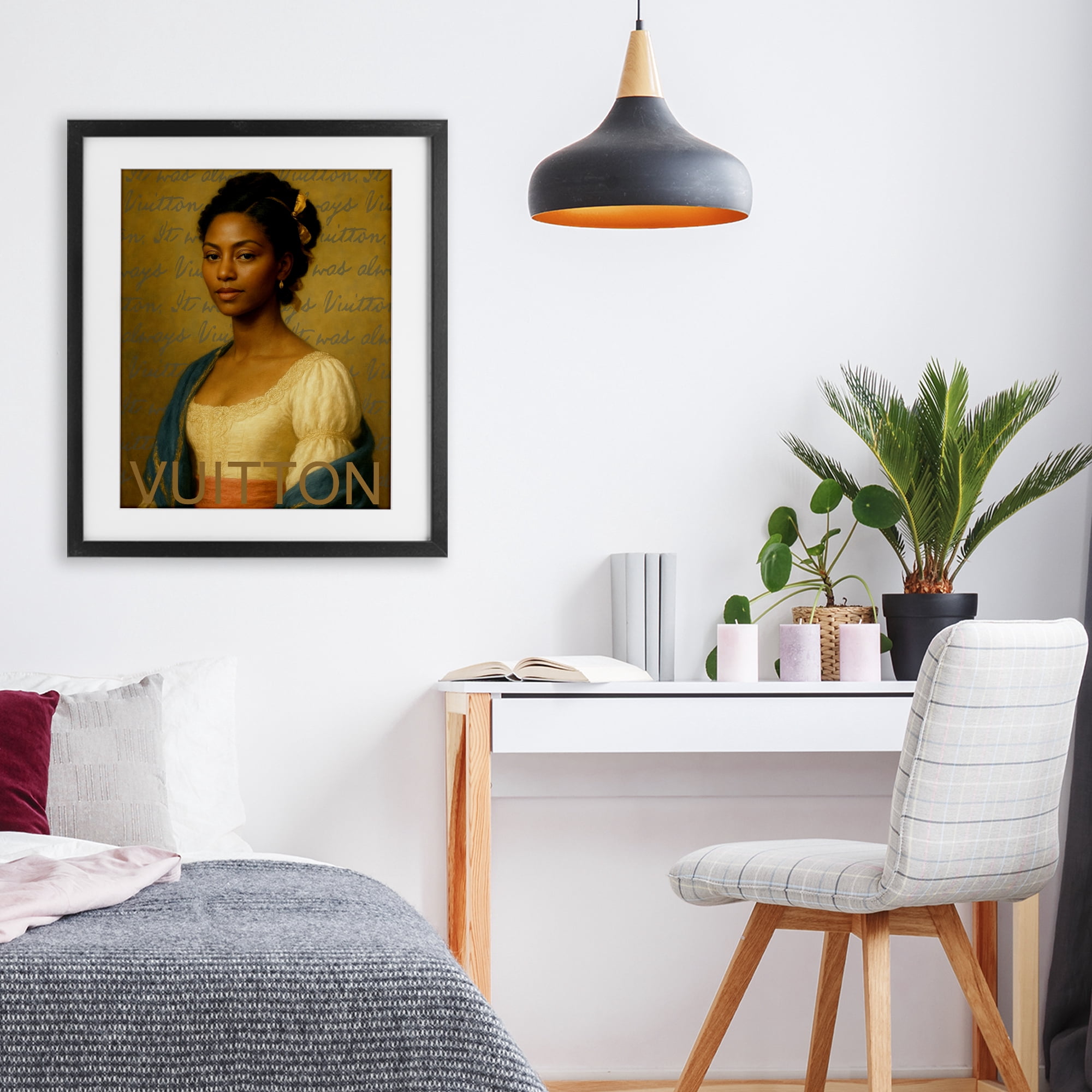 Stupell Industries Vintage Fashion Lady Black Framed Print Under Glass, design by Grotto Studios