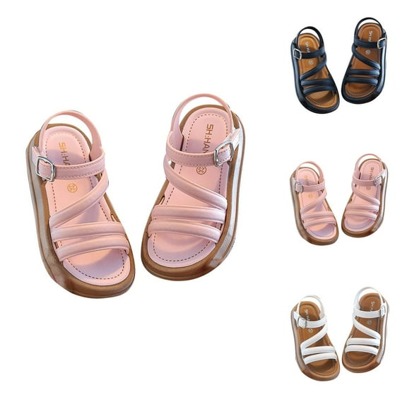 Girls Sandals Fashion Summer Flat Sandals Open Toe Cute Casual Outdoor Comfortable Lightweight Breathable For Kids Toddler Youth