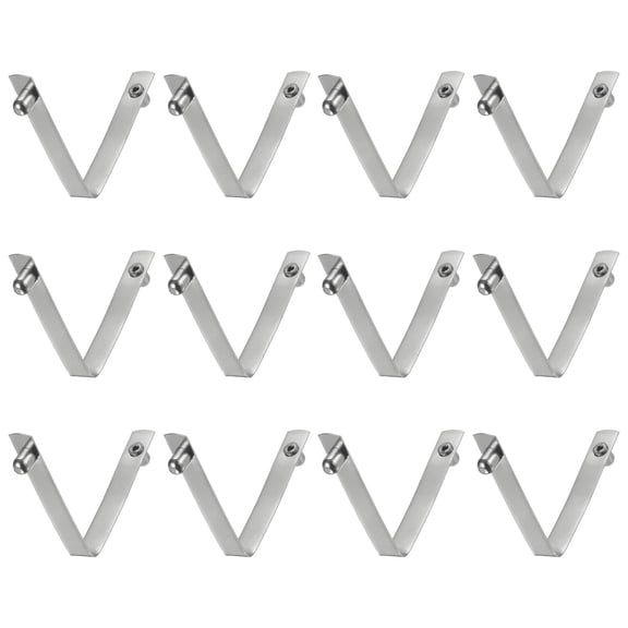 Uxcell 12pcs Double Button Kayak Paddle Snap Spring Clip 50x6.3mm V Shaped Solid Lift Telescopic Locking Pole Clips
