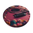 thumbnail image 1 of Balery Romantic Heart Guitar Fundas de asiento para taburete de bar redondo de tela de terciopelo ajustables que protegen de arañazos y manchas para sillas de 14 a 17 pulgadas.-12 inch, 1 of 7