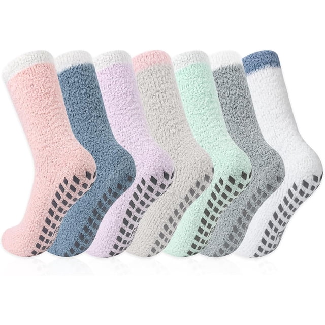 7 Pares Calcetines de Invierno para Mujer, Calcetines de Lana de Coral, Calcetines de Térmicos Mujer, Regalo Perfecto, Cálidos, Gruesos y Suaves, Térmicos, Talla única