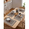 thumbnail image 4 of Country Country Star Placemats Set of 4,Wipeable Washable Table Mats for Dining Tables,Retro Black Plaid Retro Linen Place Mats for Kitchen Event Party Tabletop Decor, 4 of 7