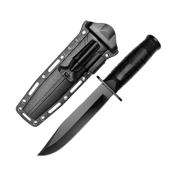 EDC Fixed Blade Knife, Bushcraft Knife, 8Cr13Mov Steel Blade for Bushcraft, Outdoor Sports, with Sheath, Black