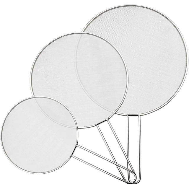 Pantalla antisalpicaduras apta para lavavajillas, fácil de limpiar con agua y jabón, herramienta de cocina multiusos para freír y cocinar al vapor, superficie de malla fina de acero inoxidable, borde