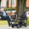 thumbnail image 2 of Segmart Mobility Scooter, 300W Motor Compact Electric Wheelchair with Cup Holders, USB Charging Port, Basket & US Flag, Grey, 2 of 12