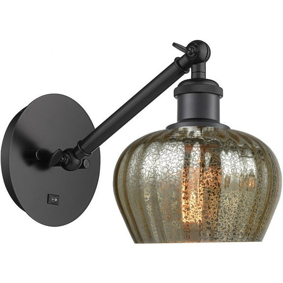 317-1W-BK-G96-LED-Innovations Lighting-Fenton - 1 Light Wall Sconce In Art Nouveau Style-9.88 Inches Tall and 6.5 Inches Wide Matte Black Mercury