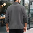 thumbnail image 4 of WTOBBY Men's Full Zip Fleece Jacket, Lightweight Outdoor Hiking Casual Soft Warm Coat with Pockets for Everyday Comfort and Style,Gray XL, 4 of 7