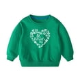 thumbnail image 4 of LIaqionyy Girl's St Patrick's Day Tops Kids Casual Long Sleeve Crewneck Pullover Cute Shamrock Graphic Clothes 2-10Y, 4 of 5