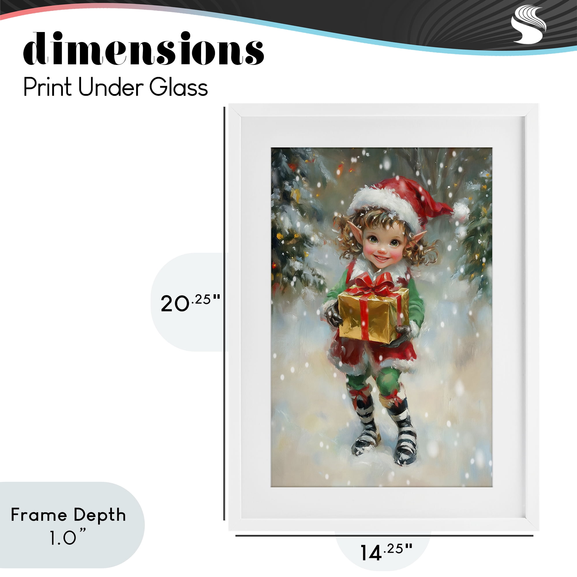 Stupell Industries Santa's Little Elf White Framed Print Under Glass, design by Tina LeCour
