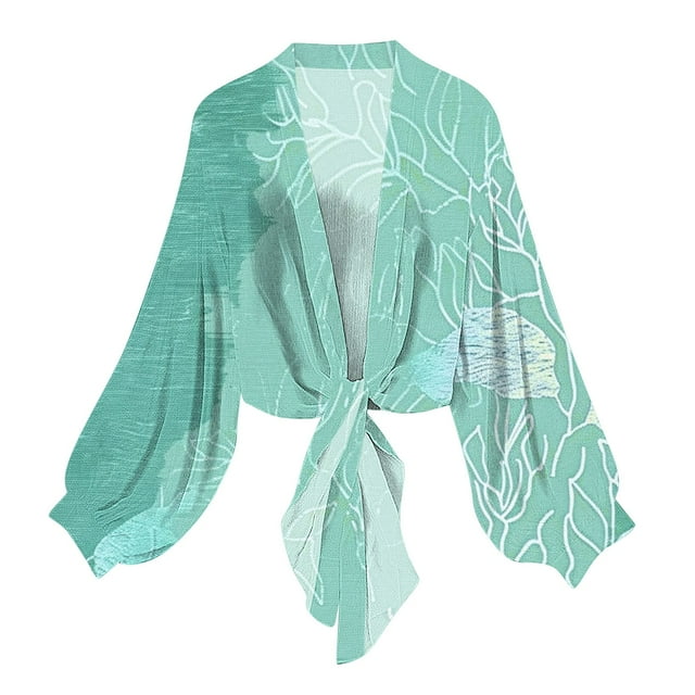 VEKDONE Cardigan pour Femmes avec Imprimé à Manches Longues Printemps et Été Multicolore TG