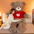 thumbnail image 2 of Peluche de oso de peluche Kawaii con amor para niños, muñeco de peluche de 80cm/100cm, suave, almohada, regalo de Navidad, 2 of 5