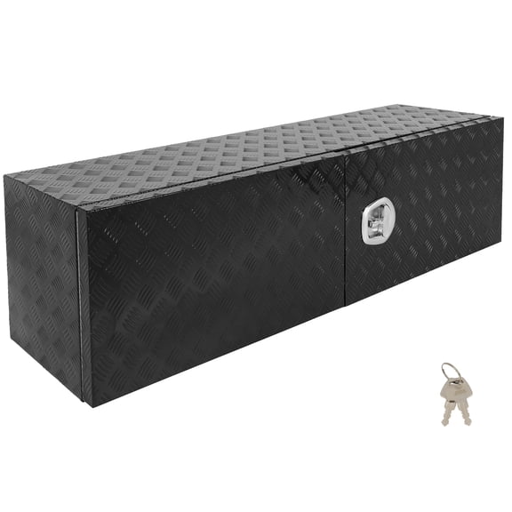 SCITOO 60 Inch Aluminum Truck Bed Tool Box Heavy Duty Diamond Plate Trailer Tool Box with Lock Keys Tool Storage Organizer Chest for Pick up TruckBed ATV RV Trailer Waterproof 60X18X18