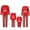 242002-Red, variant on Matching Family Pajamas Sets Christmas PJ's Letter Print Top and Plaid Pants Jammies Sleepwear