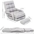 thumbnail image 5 of WAYTRIM Indoor Chaise Lounge Folding Lazy Sofa Floor Chair 6-Position Padded, Lounger Bed with Armrests and a Pillow Chaise Couch - Light Gray, 5 of 8