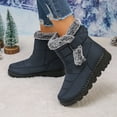 thumbnail image 2 of Xfvqtps Winter Boots for Women Mid Calf Waterproof Snow Boots with Plush Fleece Lining Slip on Design Adjustable Strap for Outdoor Cold Weather Navy, 2 of 9