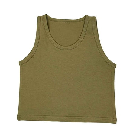 VNKIDY Girls Tops Crewneck Toddler Boys Girls Sleeveless Summer Casual Tops Beach Holiday Solid Color Shirts Vest Athletic Tops
