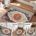 thumbnail image 5 of 2x3 Ft Entryway Area Rug, Orange Blue Boho Kitchen Rug Runner Washable Floor Mat, Vintage Ethnic Geometric Abstract Non Slip Indoor Door Mat Throw Carpet for Bathroom Living Room Bedroom, 5 of 8