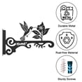 thumbnail image 4 of Hanging Rust Proof Bracket Hook For Plants Feeders Wind Chimes Lanterns, Heavy-Duty Iron Support With Decorative Hollow Bird Design For Balcony Porch Courtyard Easy Install Multi-Purpose Outdoor, 4 of 6