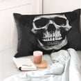 thumbnail image 4 of Fuzoiu Black White Hat Skull Print Pillow Case with Hidden Zipper,Pillow Covers,Soft and Comfortable Pillowcase-20"x30", 4 of 6