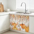 thumbnail image 3 of Orange White Pumpkin Fall Cabinet Curtains 28''x35'', Thanksgiving Weeping Leaves Sink Base Skirt for Bathroom Kitchen Under Desk, Laundry Privacy Drape Waterproof Closet Dishwasher Curtains, 3 of 9