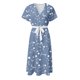 thumbnail image 4 of Puntoco Vestido De Manga Corta Con Cuello En V, Vestido Estampado Sexy De Manga Corta Con Cuello En V Para Mujer Azul Xl, 4 of 4
