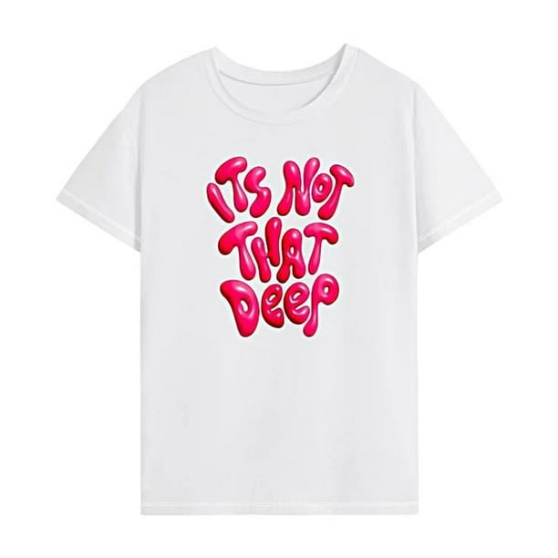 Camiseta para mujer Yinane moderna con cuello redondo para vacaciones de senderismo verano