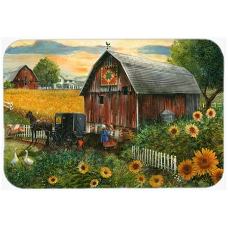 

Sunflower Country Paradise Barn Glass Cutting Board Large