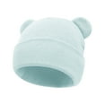 thumbnail image 5 of YWOAGH Kids Hats & Caps Winter Knitted Hat For Kids With Adorable Bear Ears Soft Stretchy Warm Cap For Boys And Girls Sky Blue 0-3, 5 of 6