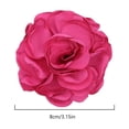 thumbnail image 3 of Wedding Party Jewelry Lapel Pins Badge Cloth Art Handmade Fashion Floral Brooch Dress Suit Corsage Fabric Big Rose Flower Brooch DARK BLUE, 3 of 7