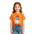 thumbnail image 3 of Ruiwill Orange Halloween Shirt Girls Size 12-13 Years Fall Soft Halloween Outfits For Girls Short Sleeve Pumpkin Ghost Print Kids Outfit, 3 of 3