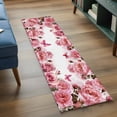 thumbnail image 3 of Pink Roses 2'x6' Runner Rugs for Hallway Kitchen Bedside Non Slip Washable, Spring Floral Elegant Pastoral Butterfly Entryway Rug Runners with Rubber Backing, Long Carpet Runner for Laundry Room, 3 of 8
