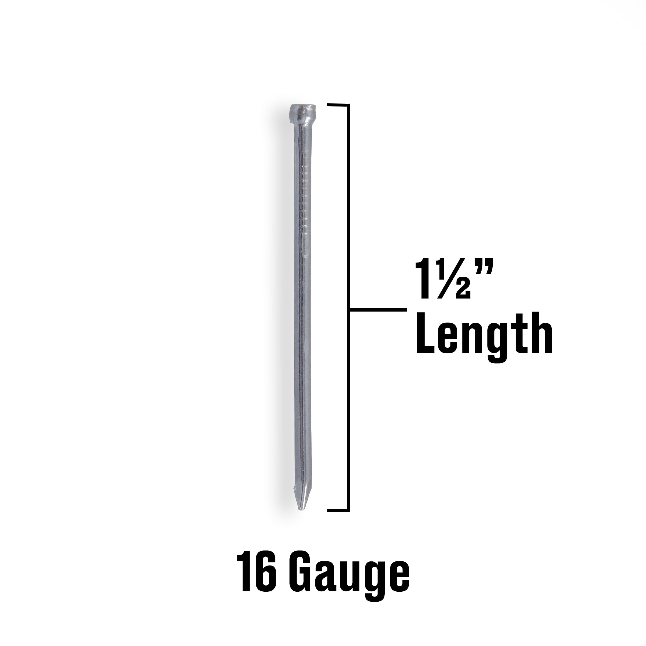 (4 pack) Fas-n-tite Bright Wire Finishing Nails, 16 x 1-1/2", Steel, Silver, Interior Nails
